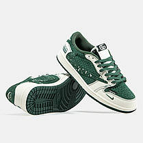 Чоловічі кросівки Nike Air Jordan 1 Low x Travis Scott x Gucci x Supreme Green — стильна колаборація, фото 5