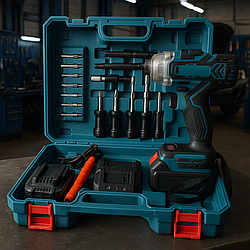 Шуруповерт-гайковерт 48W з 3 аккумуляторами та набором насадок