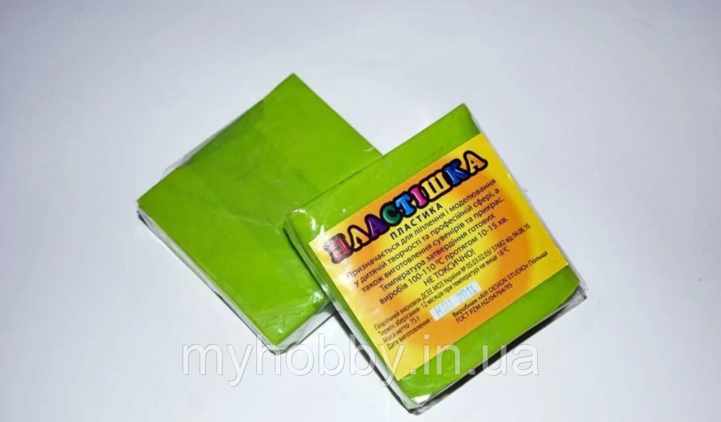 Полімерна глина Пластішка, №0117 оливковий, 75г, фото 1