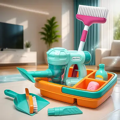 Ігровий набір Дитяча побутова техніка для прибирання будинку 12 предметів Ручний пилосос мітла відро відро щітка аксесуари