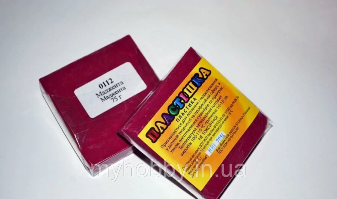 Полімерная глина Пластішка, №0111 маджента, 75 г, фото 1