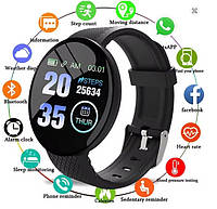Смарт-годинник D18 Smart Watch розумний годинник, артеріальний тиск, моніторинг IOS Android Black