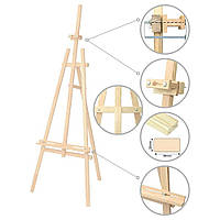 Мольберт стаціонарний ROSA Ліра №41А сосна 71*80*170 см макc полотно 124 см (GPТ500459469)