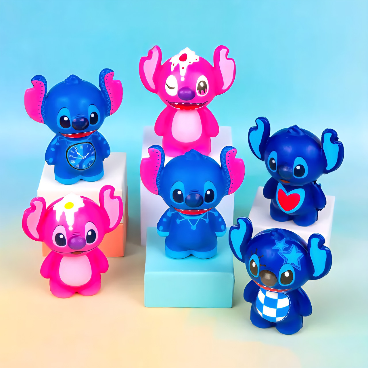 Іграшка антистрес сквіш Стіч, 9 см 12 шт упаковка, фото 1