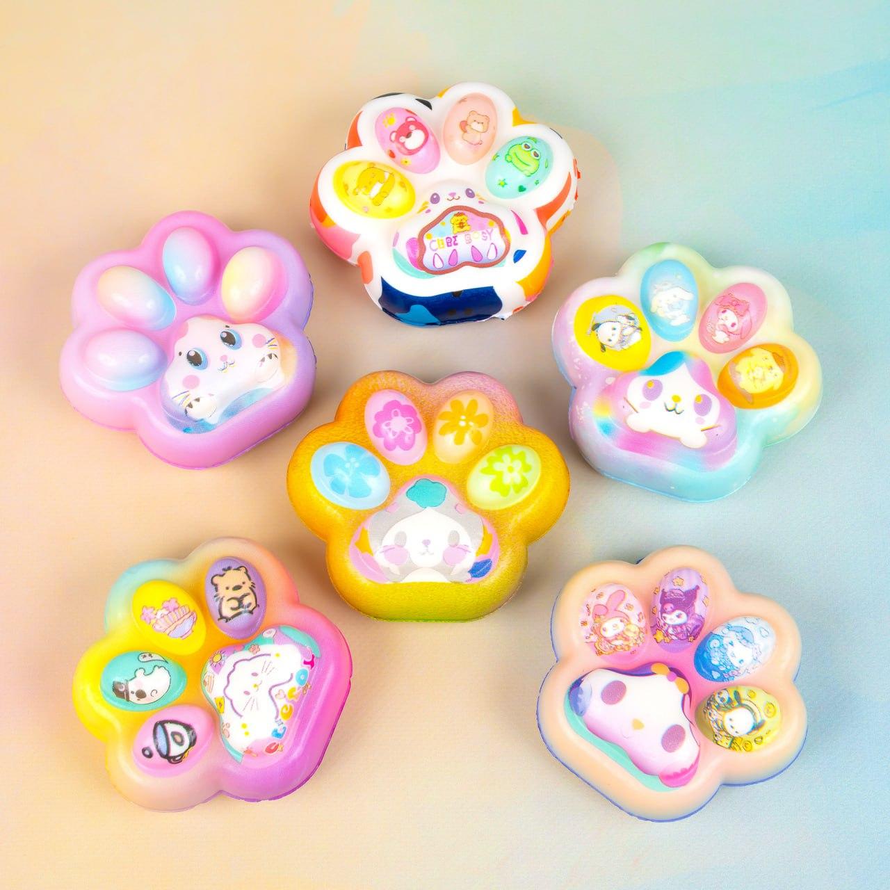 Іграшка антистрес сквіш Лапки №2, 8 см 12 шт упаковка, фото 1