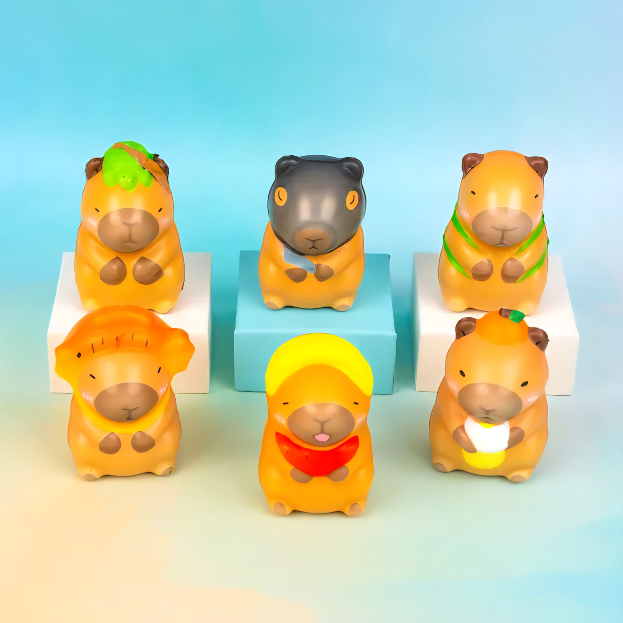 Іграшка антистрес сквіш Капібара, 7 см 20 шт упаковка, фото 1