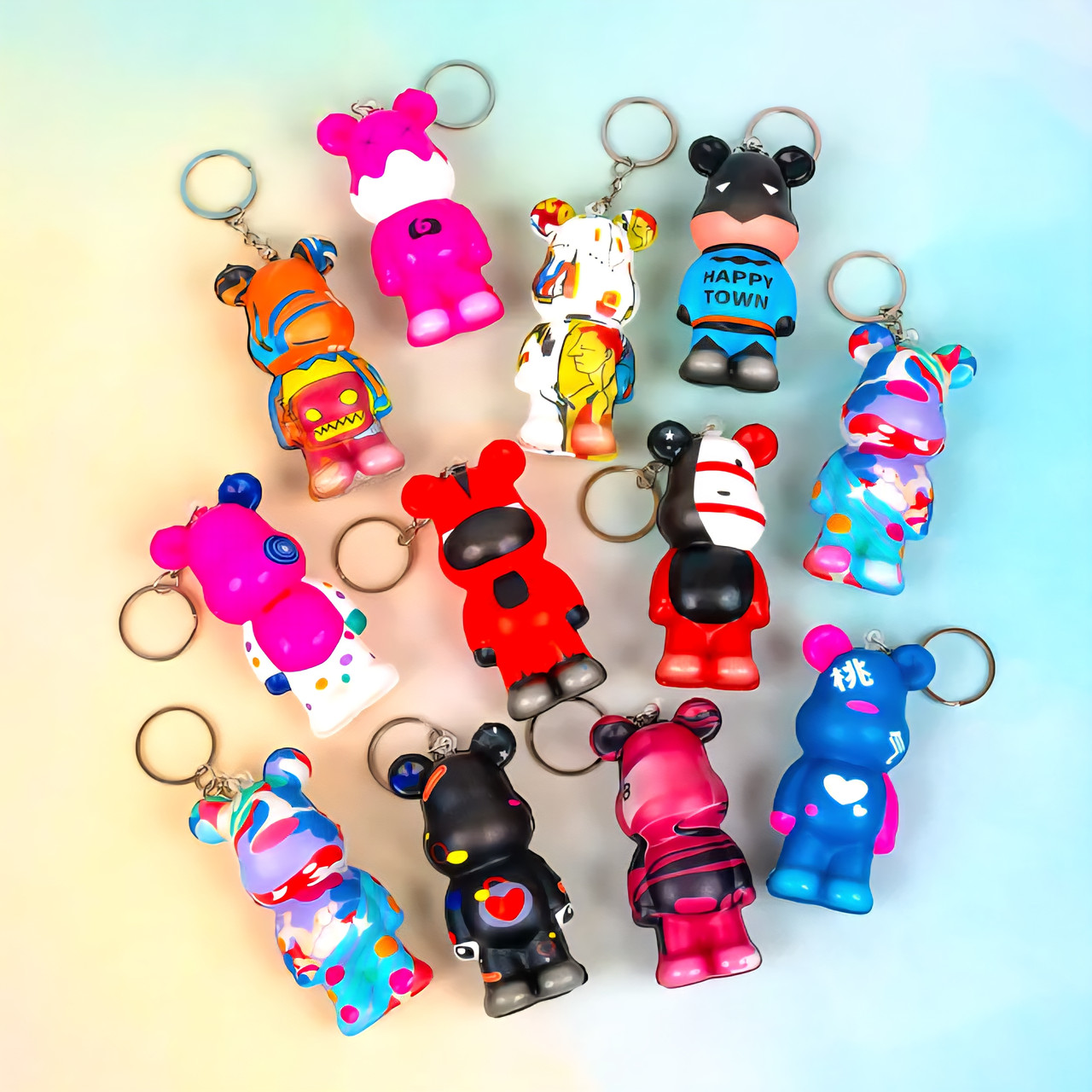 Іграшка сквіш брелок Ведмедики, 8 см 25 шт упаковка, фото 1