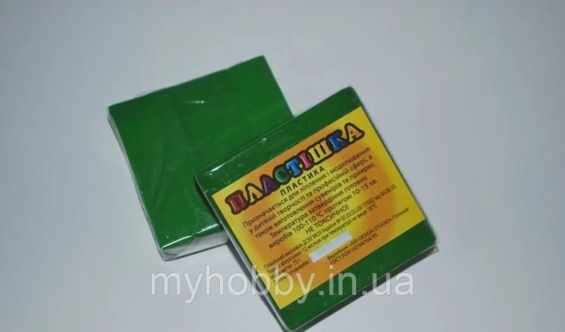 Полімерна глина Пластішка, №0118 зелений хром , 75 г, фото 1