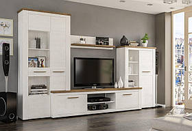 Вітальня Монтреал у світлому деревному декорі Андерсон Пайн у поєднанні з акцентним тоном Дуб Апріл