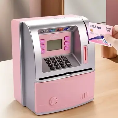 Містка скарбничка сейф ATM дитині для зберігання грошей Іграшка банкомат навчає фінансів Ефекти і функції