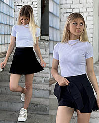 Спідниця - шорти для дівчат, чорна, розміри 32 - 42 на рости 128 -160