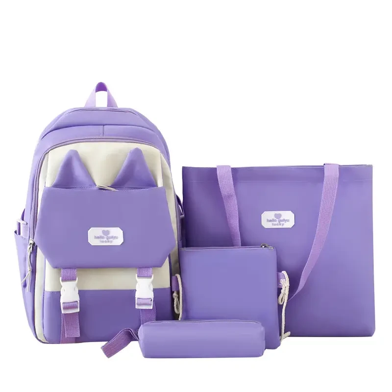 Рюкзак шкільний підлітковий набір 4в1 оксфорд фіолетовий (5-0351), фото 1