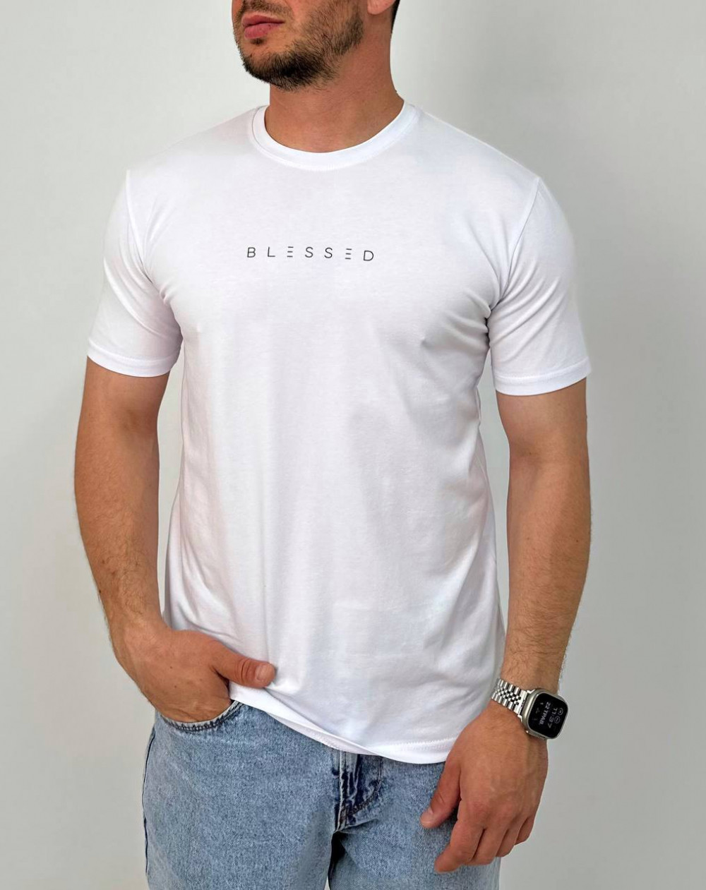 Футболка чоловіча IceMan 0225 БІЛА 95% бавовна 5% еластан XXL(Р), фото 1