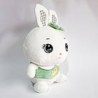 М'яка іграшка Зайчик з великими очима з зеленим бантиком, 30 см, фото 3