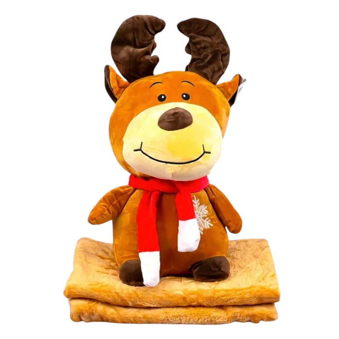 М'яка іграшка з пледом Олень, 50 см, фото 1