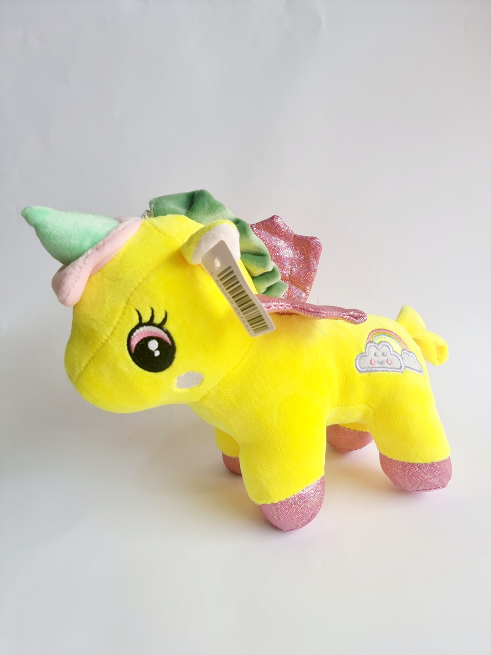 М'яка іграшка Єдиноріг з крилами жовтий, 23х25 см, фото 1