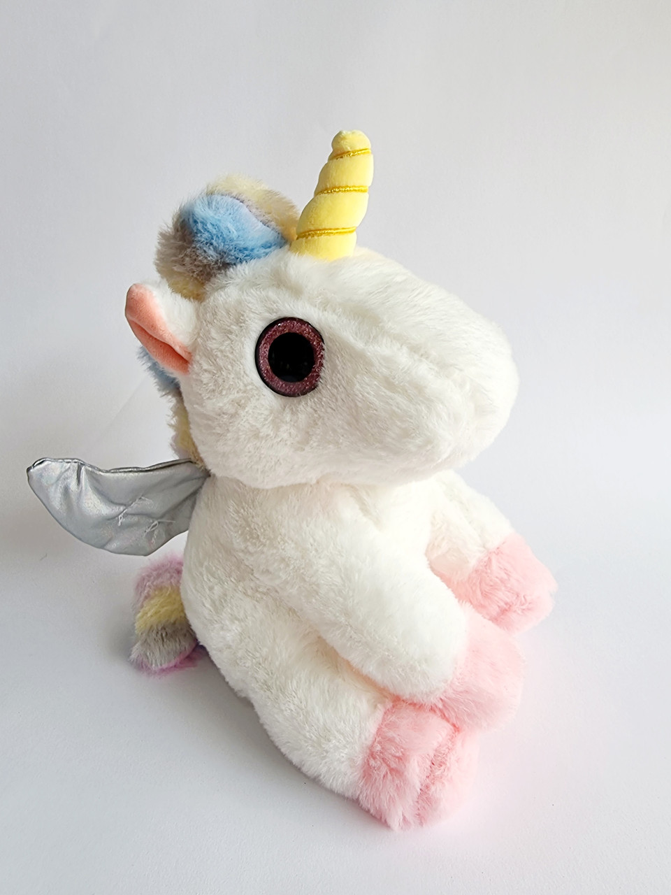 М'яка іграшка Єдиноріг глазастик із рожевими очима, 22 см, фото 1