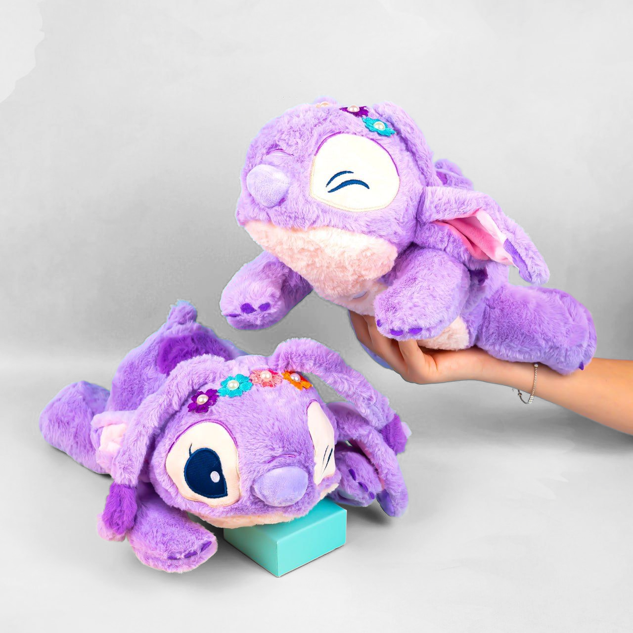 М'яка іграшка Стич бузковий, 30х15 см, фото 1