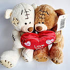 М'яка іграшка пара Ведмедиків Тедді коричневий і білий, 16 см, фото 2