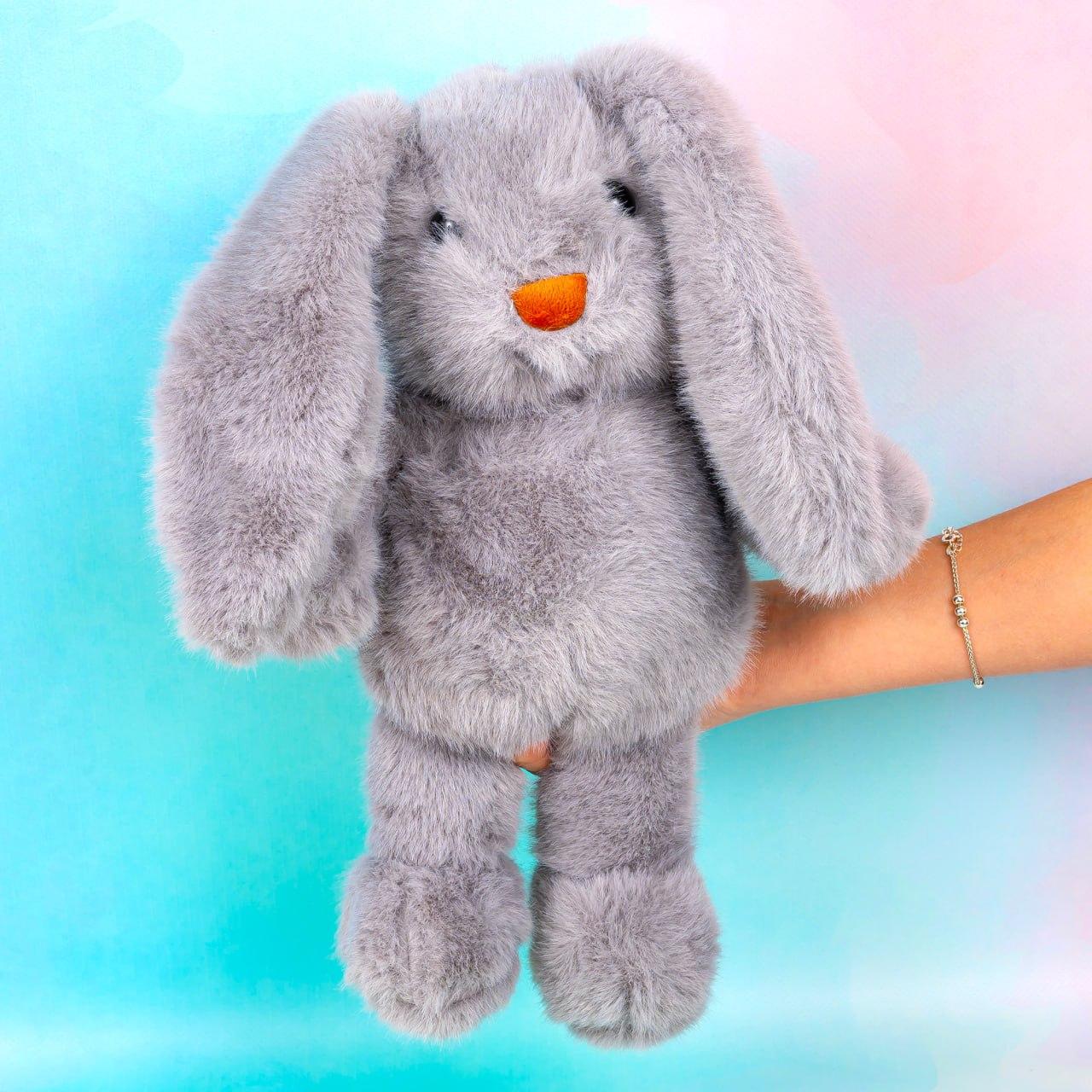 М'яка іграшка Заєць милашка сірий, 30 см, фото 1