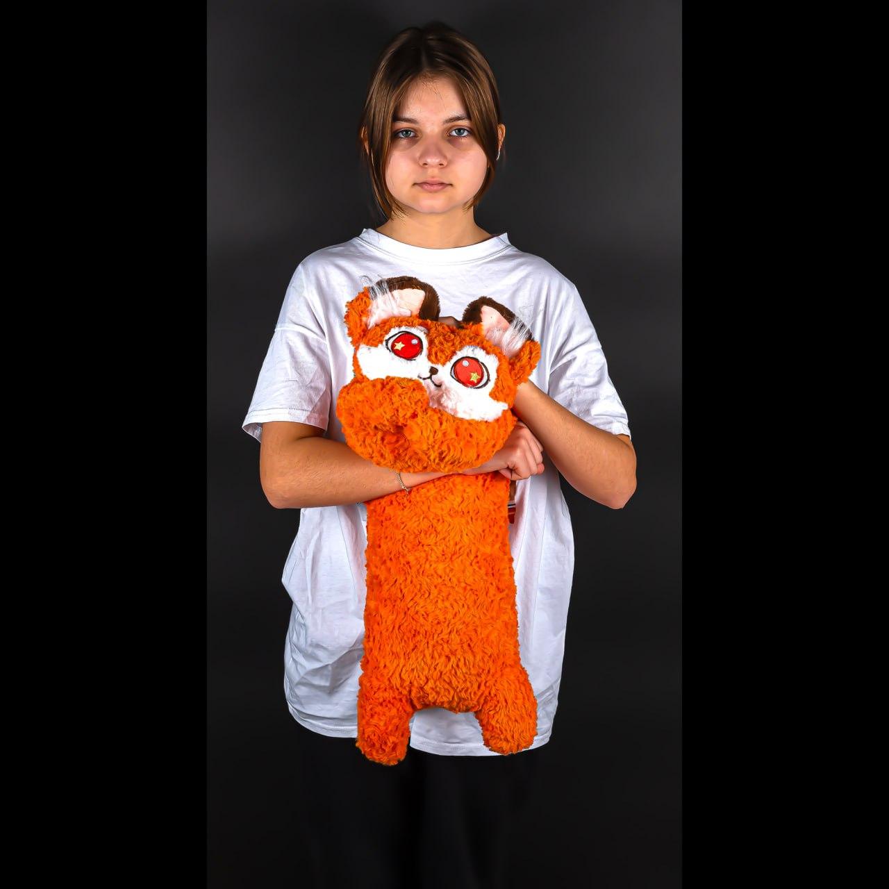 М'яка іграшка обіймашка Лисичка, 70 см, фото 1