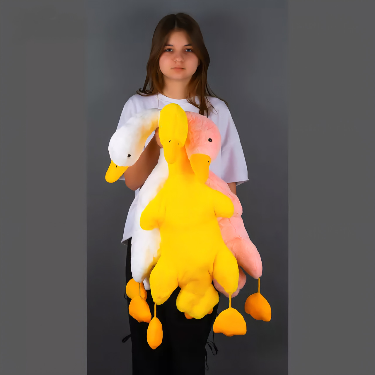 М'яка іграшка пищащий Гусак, 100 см, фото 1