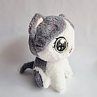 М'яка іграшка Котик сіро-білий, 20 см, фото 2