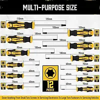 Набір Torx викруток 12 шт + намагнічувач-розмагнічувач Horusdy sdy-84010