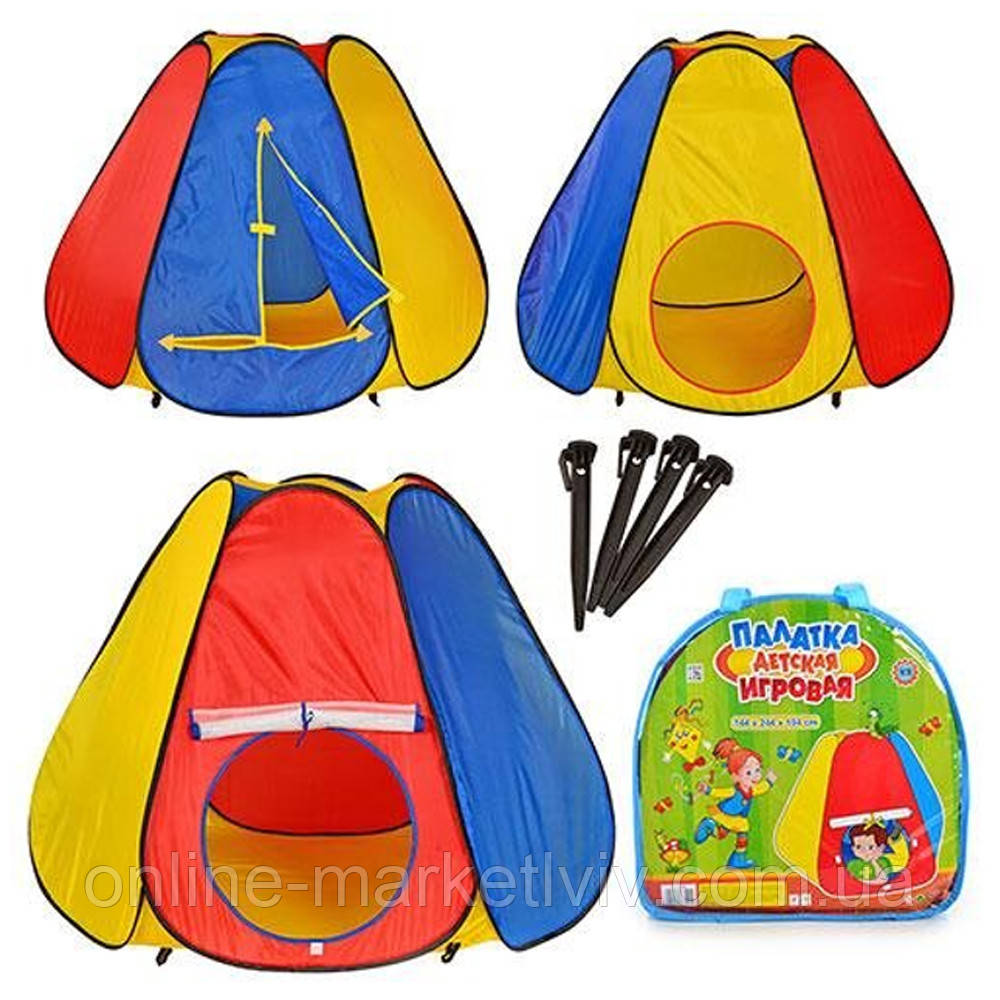 Дитячий ігровий намет 144х244х104 см + чохол, MAG-899 / Намет дитячий / Намет ігровий / Намет для дітей, фото 1