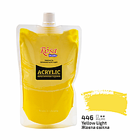 Фарба акрилова, Жовта світла, 200 мл, ROSA Studio 446