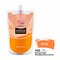 Фарба акрилова, Помаранчева світла, 200 мл, ROSA Studio 456