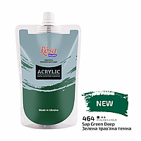Фарба акрилова, Зелена трав'яна темна, 200 мл, ROSA Studio 464