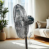 Вентилятор металевий 180 Вт Rainberg електричний підлоговий вентилятор 40 см на 4 лопаті 3 швидкості, фото 3