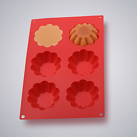 Силіконова форма для випічки кексів і мафінів на 6 шт