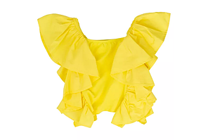 Жовтий кроп-топ з рюшами для дівчинки підлітка Y-CLU 170см (15Y+)