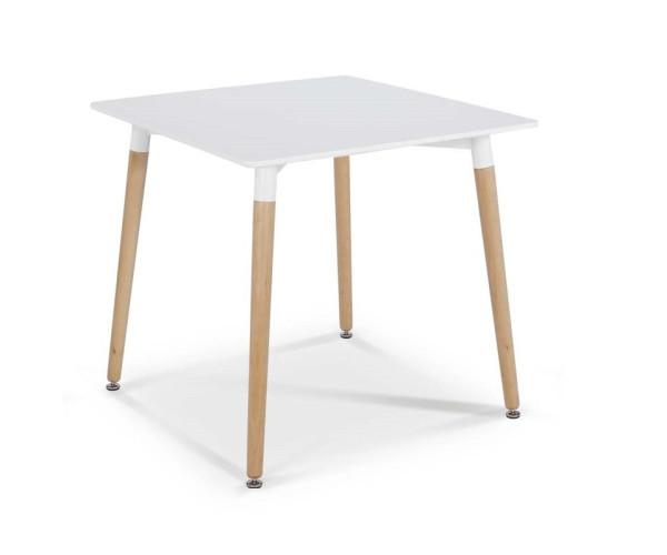 Стіл GSDM Нурі квадратний дерев'яний білий 80х80, фото 1