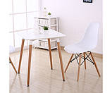 Стіл GSDM Нурі квадратний дерев'яний білий 80х80, фото 2