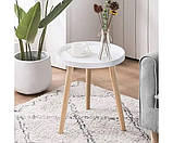 Стіл GSDM Осака журнальний круглий білий, фото 5