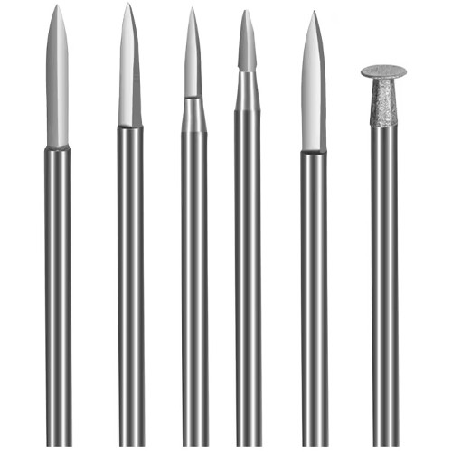 Набір фрез по дереву 6шт, хвостовик 3мм, для гравера, сталь в кейсі, фото 1