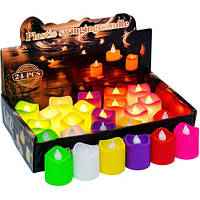 LED світильник, свічки 24шт теплий білий з полум’ям, кольорові