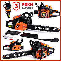 Мощная профессиональная бензопила Husqvarna 585XP 5.3 кВт с 45-см шиной - идеальный инструмент для заготовки дров