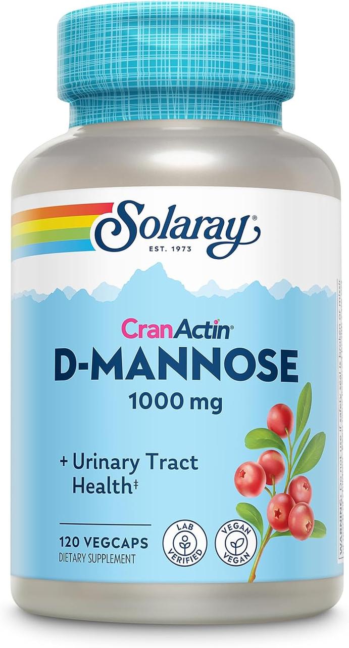 SOLARAY D-Mannose 1000mg 120 VegCaps, фото 1