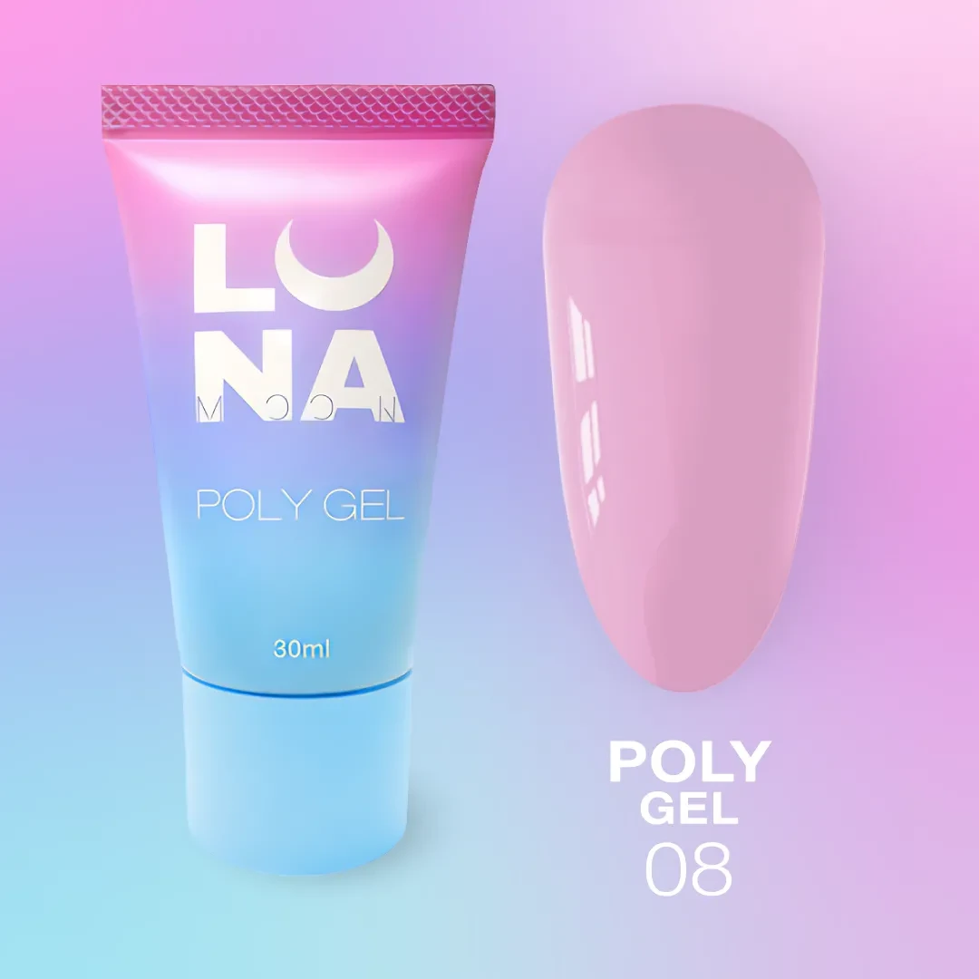 Luna Poly Gel No8 — Полігель для нарощування, Рожевий
