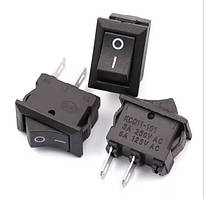 Кнопка-перемикач KCD11-101, 3A 250V/6A 125V, з фіксацією, ON-OFF, чорна
