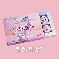 Luna Broken Glass — Комплект сухих блискіток для нігтів, 6 штук