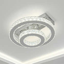 Світлодіодна люстра з кристалами Linisoln 60W до 16 м² колір Хром LS7708-2D CH