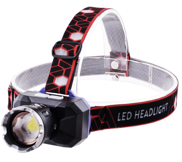 Налобний ліхтар PL-200, акум., ЗУ MicroUsb, зум, фото 1