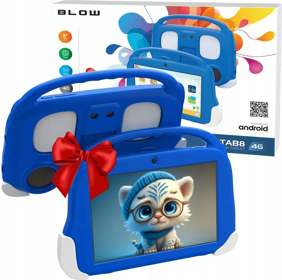 Планшет освітній для дітей BLOW KidsTAB8 4G 4/64GB Синій + чохол, фото 1
