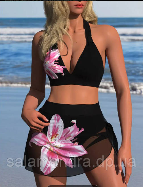 Купальник ошатний, жіночий роздільний комбінований колір (Мр) 44-46 р, фото 1