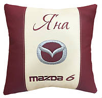 Декоративна подушка у авто з вишивкою Mazda
